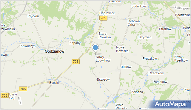 mapa Nowy Ludwików, Nowy Ludwików na mapie Targeo